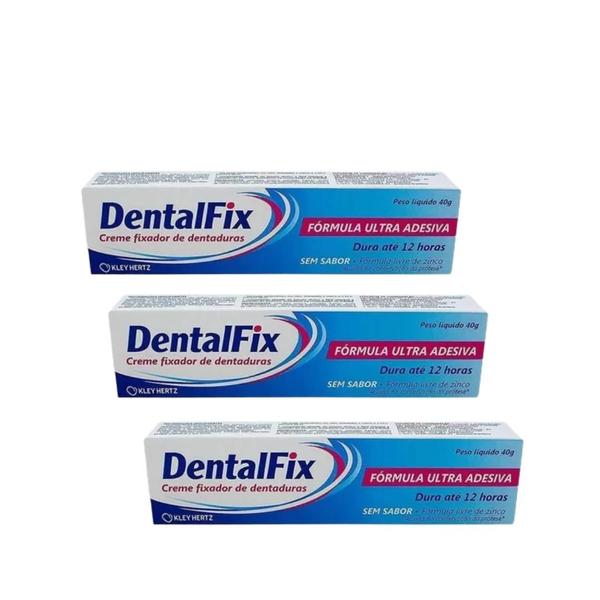 Imagem de Kit 03 Creme Fixador De Dentadura Dentalfix 40G - Kley Hertz