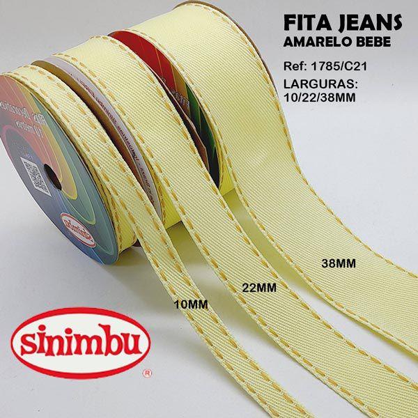 Imagem de KIT 03 Fitas Jeans Amarelo Bebe Sinimbu 10MT R:1785/C21 (Larg:10/22/38mm)