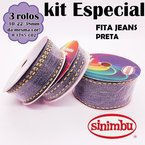 Imagem de KIT 03 Fitas Jeans Preto Sinimbu 10MT R:1785/C02 (Larg:10/22/38mm)