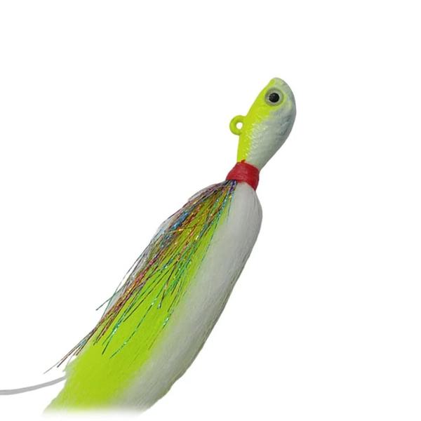 Imagem de Kit 03 Iscas Artificial HERMAN JIG Para Pesca CARIBE 19G AMARELO/BRANCO