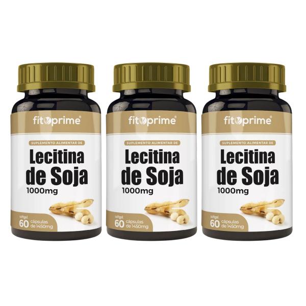 Imagem de KIT 03 Lecitina De Soja 1000mg 60 Cápsulas Fitoprime