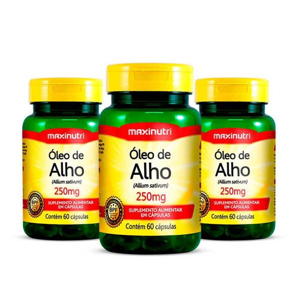 Imagem de Kit 03 Óleo De Alho 250Mg Com 60 Capsulas Maxinutri