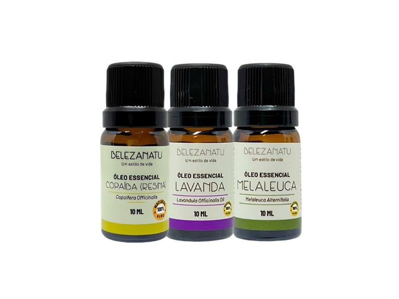 Imagem de Kit 03 óleos essenciais belezanatu copaíba lavanda melaleuca