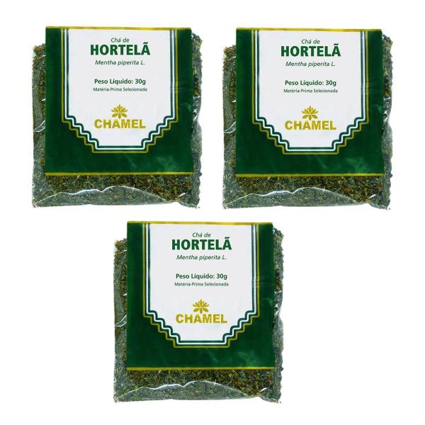 Imagem de Kit 03 Pacote de Chá de Hortelã 30g - Chamel