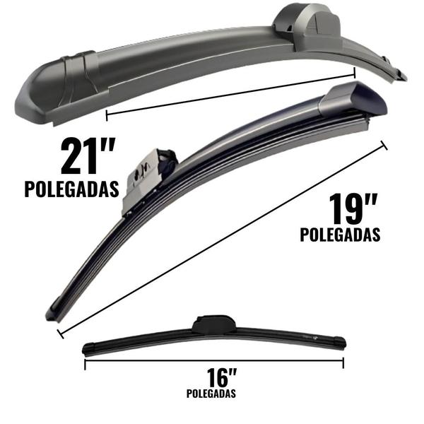 Imagem de Kit 03 Palheta Limpador Parabrisa 21'' 19'' 16" Gol G3 99 00 2001 á 2005