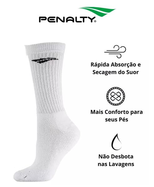 Imagem de Kit 03 Pares Meia Esportiva Ecoknit Cano Alto Jv/Ad Anatômica Penalty