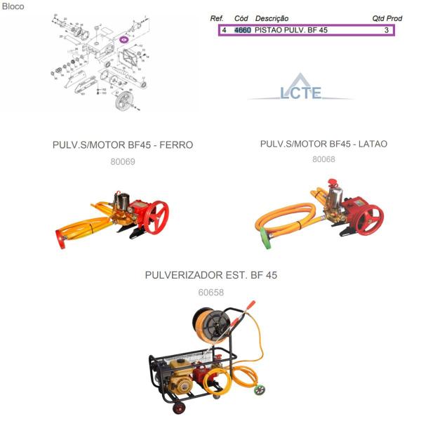 Imagem de Kit 03 Pistão Para Pulverizador BF45 Buffalo Original 4660