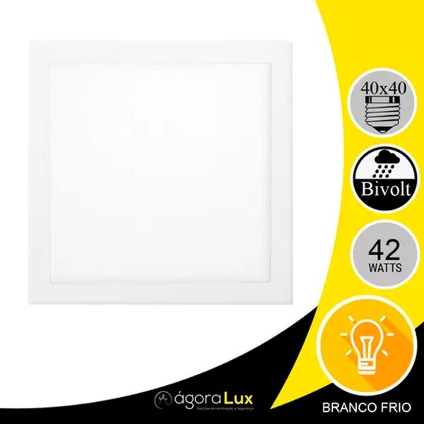 Imagem de Kit 03 Plafon Led 40w Sobrepor 40x40 Quadrado Teto Bivolt Luminária Gesso