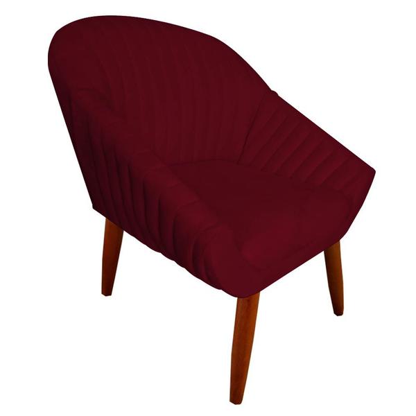 Imagem de Kit 03 Poltrona Anitta Pés Palito Suede Marsala - D'Classe Decor