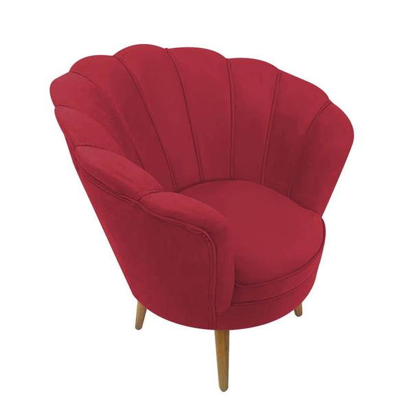 Imagem de Kit 03 Poltrona Cadeira Pétala de Flor Plus Luxo Confort material sintético Vermelho - Ahazzo Móveis