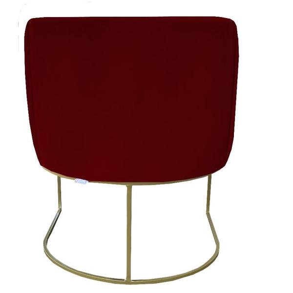 Imagem de Kit 03 Poltrona Julia com base de ferro Sala de estar Escritório Recepção Clinica Suede Vermelho - D'Classe Decor