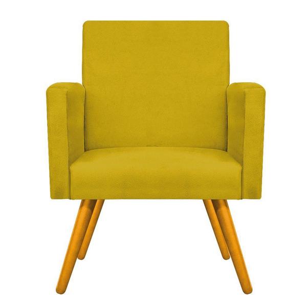 Imagem de kit 03 Poltronas Arenzza Palito Mel Suede Amarelo - DAMAFFÊ MÓVEIS