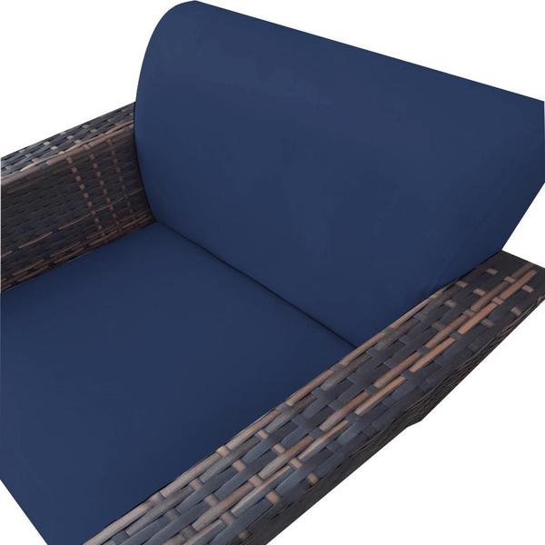 Imagem de Kit 03 Poltronas Chanel Braça Tramada Pés Palito Suede Azul Marinho - D'Classe Decor