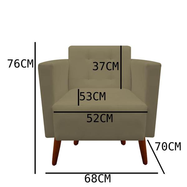 Imagem de kit 03 Poltronas Decorativa Isa Pés Palito Suede Marrom Rato - D'Classe Decor