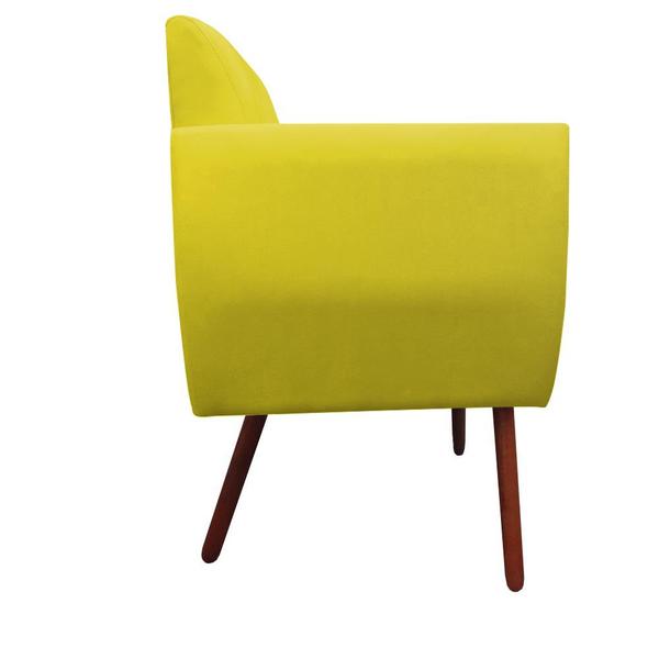 Imagem de Kit 03 Poltronas Decorativa Kelly Pés Palito Suede Amarelo - D'Classe Decor