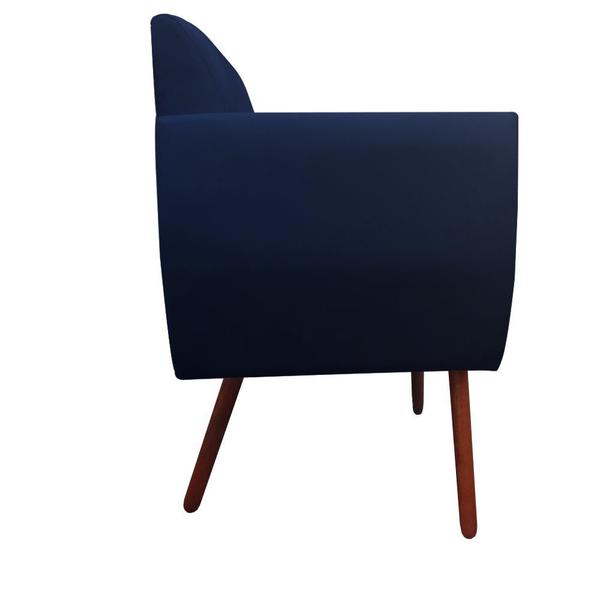 Imagem de Kit 03 Poltronas Decorativa Kelly Pés Palito Suede Azul Marinho - D'Classe Decor