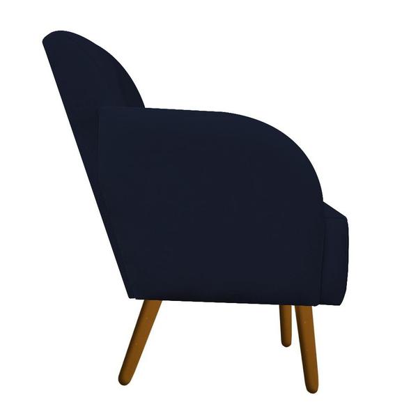 Imagem de Kit 03 Poltronas Decorativa Laura Pés Palito Suede Azul Marinho - D'Classe Decor