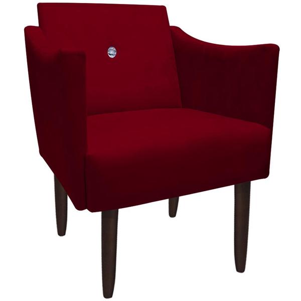 Imagem de Kit 03 Poltronas Decorativa Naty Pés Palito C/Strass Suede Marsala - D'Classe Decor