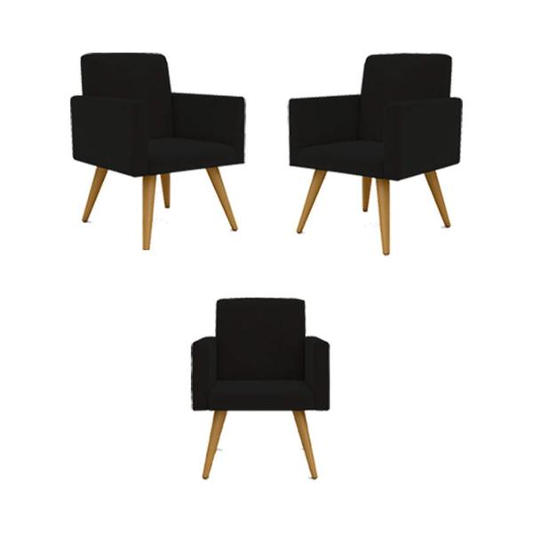 Imagem de Kit 03 Poltronas Decorativa Recepção Oferta - Balaqui Decor