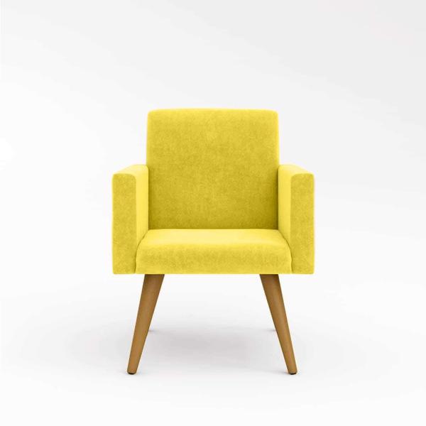 Imagem de Kit 03 Poltronas Decorativa Sala Oferta - Balaqui Decor Amarelo