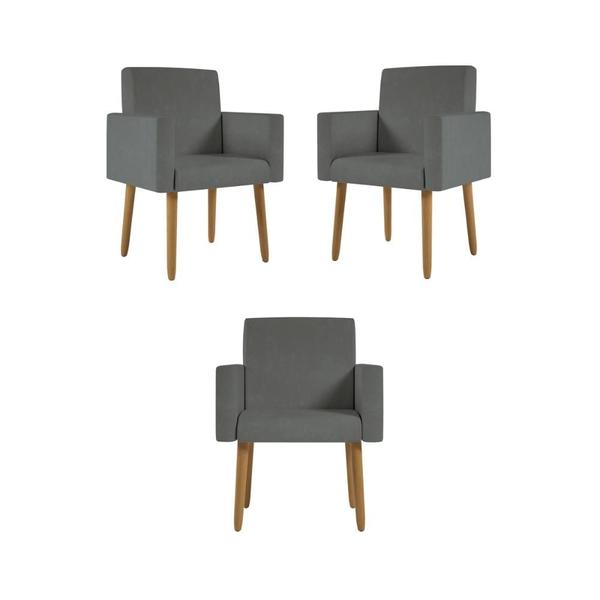 Imagem de Kit 03 Poltronas Decorativa Sala Oferta - Balaqui Decor