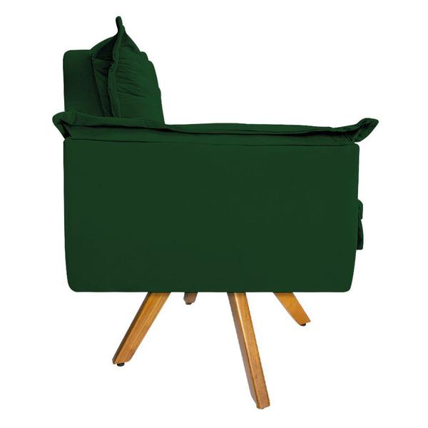 Imagem de kit 03 Poltronas Decorativas Apolo Base Giratória de Madeira Suede Verde