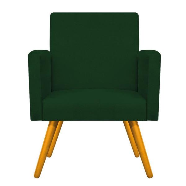 Imagem de kit 03 Poltronas Decorativas Arenzza Palito Mel Suede Verde - KDAcanto Móveis