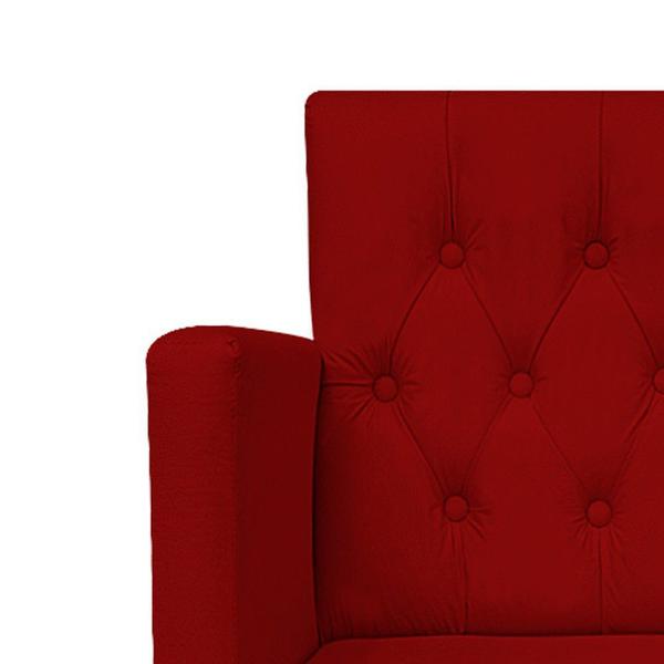 Imagem de kit 03 Poltronas Decorativas Fernanda Base Giratória de Metal Corano Vermelho