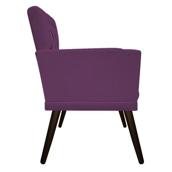 Imagem de kit 03 Poltronas Decorativas Fernanda Palito Tabaco Suede Roxo