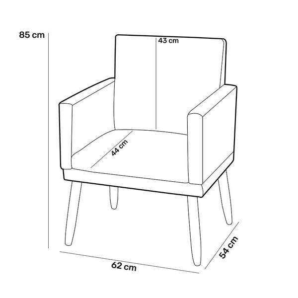 Imagem de Kit 03 Poltronas Decorativas Lauren Pés Palito Suede Cinza - Desk Design