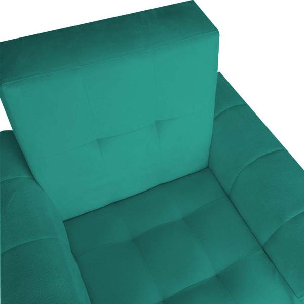 Imagem de Kit 03 Poltronas Golden Pés Palito Suede Azul Tiffany - D'Classe Decor