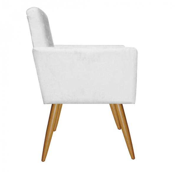 Imagem de Kit 03 Poltronas Nina Decorativa Sala de Estar Recepção material sintético Branco - Ahz Móveis