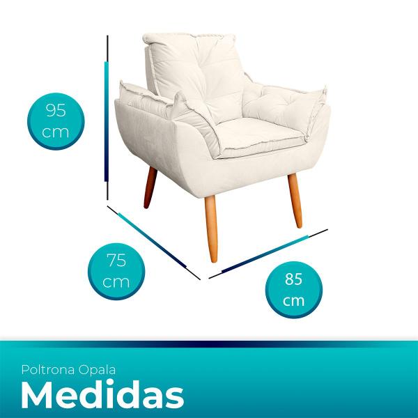 Imagem de Kit 03 Poltronas Opala Decorativas para Sala e Quarto Pés Palito Suede Escolha Sua Cor - WeD Decor