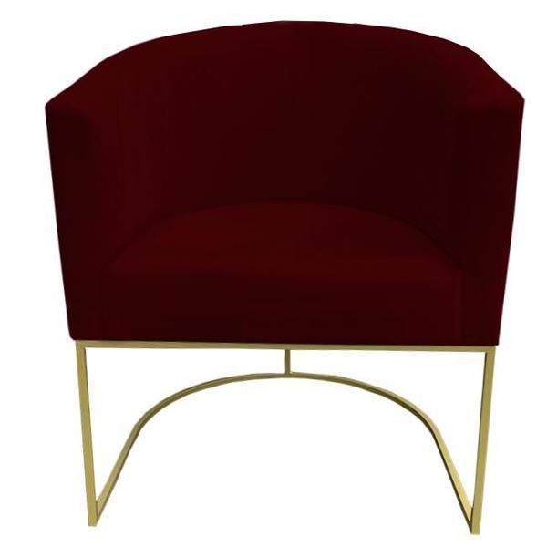 Imagem de Kit 03 Poltronas Paola Base de Ferro Sued Marsala - D'Classe Decor