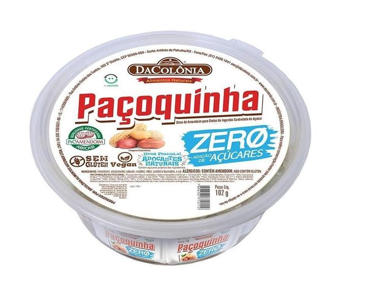Kit 03 Potes Paçoca Rolha Zero Açúcares Da Colônia 102G - Dacolônia Imagem de Kit 03 Potes Paçoca Rolha Zero Açúcares Da Colônia 102G