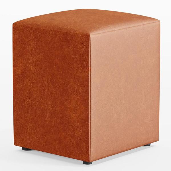 Imagem de Kit 03 Puffs Quadrado L02 Decorativo Material Sintético Camel - Lyam Decor