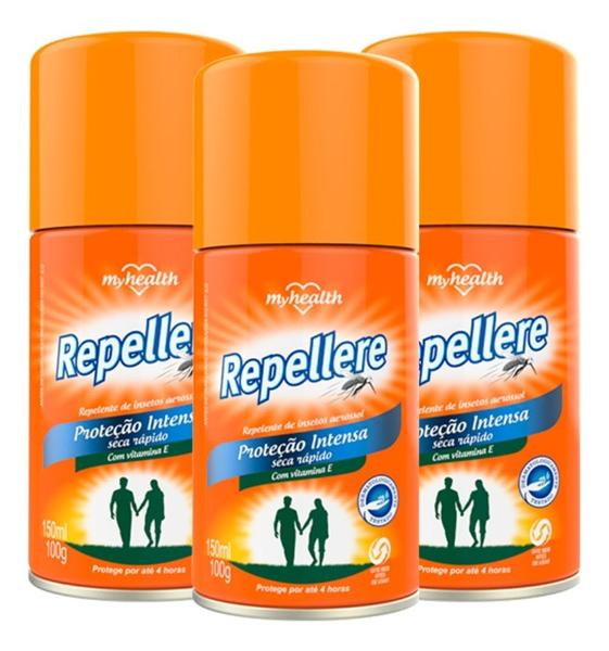 Imagem de Kit 03 Repelente Spray Proteção Myhealth Repellere 150ml