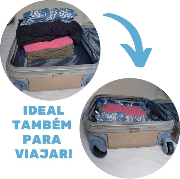 Imagem de Kit 03 Sacos à Vácuo Cobertor Closet Viagem Organizacao Roupa Edredom 70 x 110 cm