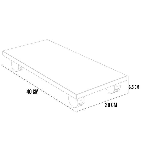 Imagem de Kit 03 Suportes Para Cpu Com Rodízios Cyber L03 Cinza - Lyam