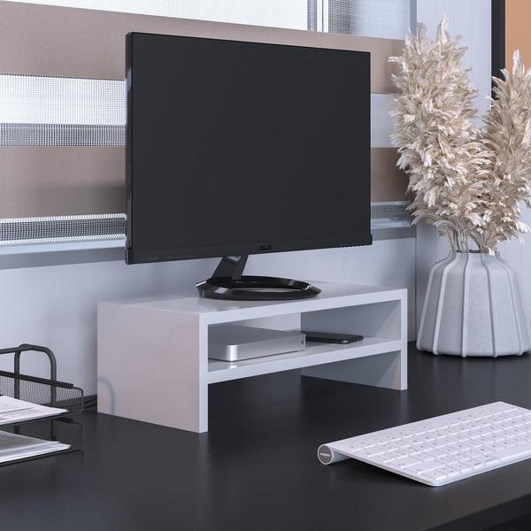 Imagem de Kit 03 Suportes Para Monitor Stand Home Office Lap 63 cm L03 Branco - Lyam