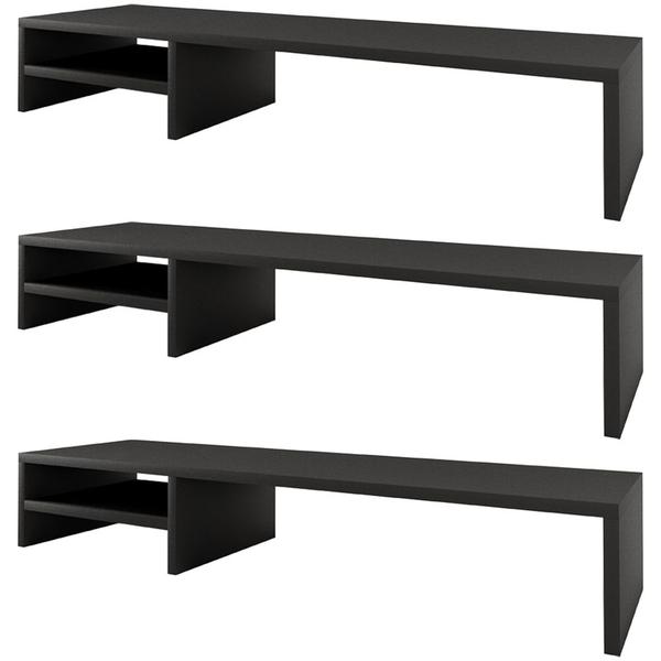 Imagem de Kit 03 Suportes Para Monitor Stand Home Office Lap 90 cm L03 Preto - Lyam