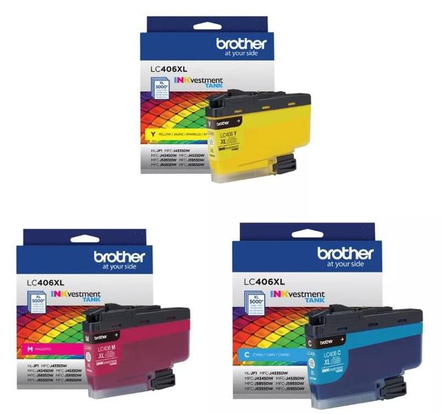 Imagem de Kit 03 Tinta Original Brother Lc406xl Xl Mfc-j6955dw J4535