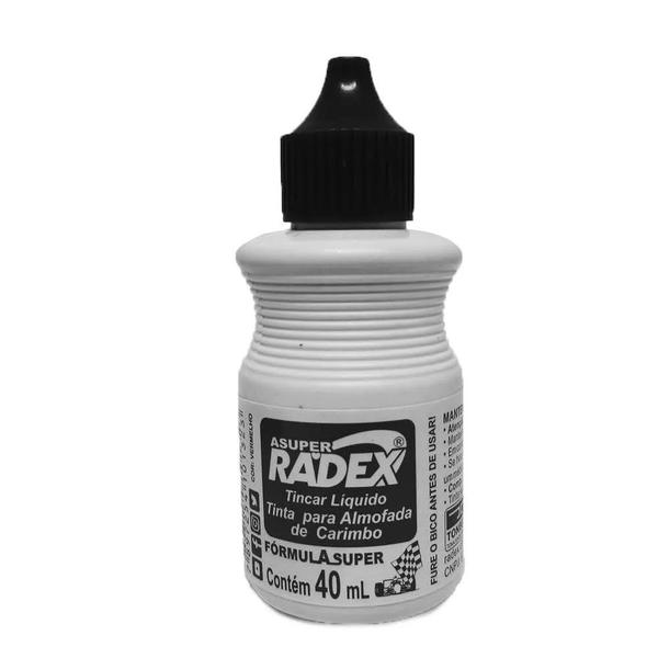 Imagem de Kit 03 Tinta Para Almofada de Carimbo Alto Rendimento 40ml  Radex