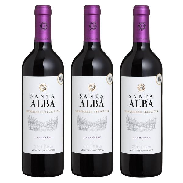 Imagem de Kit 03 Un. Vinho Chileno Tinto Santa Alba Carménère 750ml