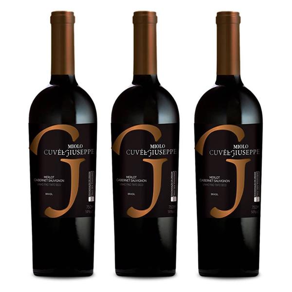 Imagem de Kit 03 Un. Vinho Miolo Cuvée Giuseppe Cabernet Merlot 750ml