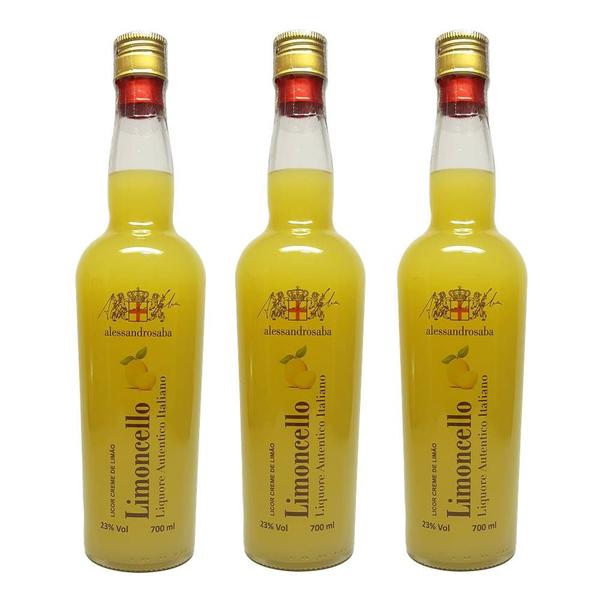 Imagem de Kit 03 Unidades Licor Alessandrosaba Limoncello 700ml