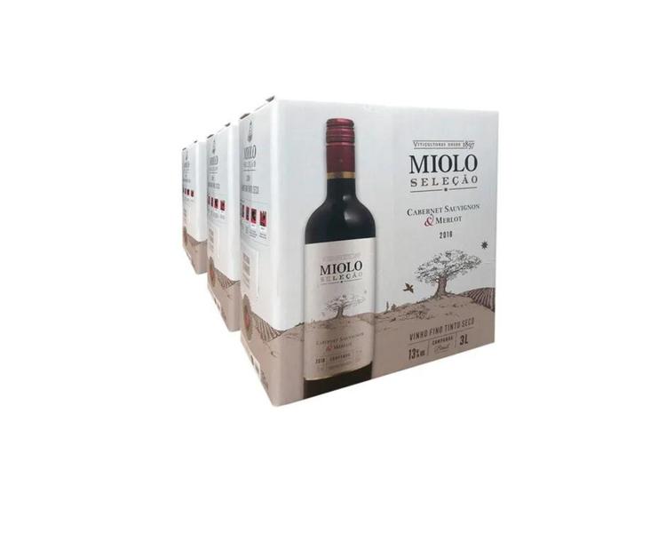Kit 03 Unidades Vinho Miolo Seleção Cabernet&merlot Bag 3lt Imagem de Kit 03 Unidades Vinho Miolo Seleção Cabernet&merlot Bag 3lt