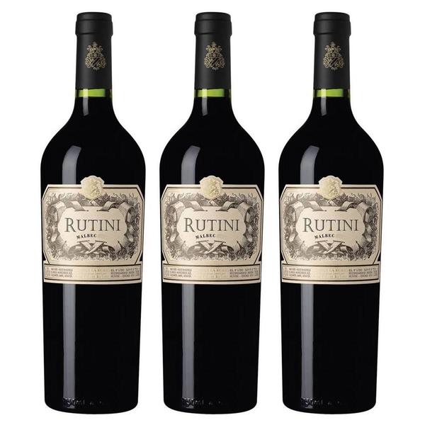 Imagem de Kit 03 Unidades Vinho Rutini Malbec 750ml