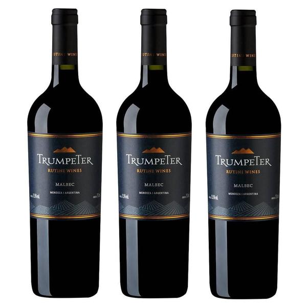 Imagem de Kit 03 Unidades Vinho Rutini Trumpeter Malbec 750Ml