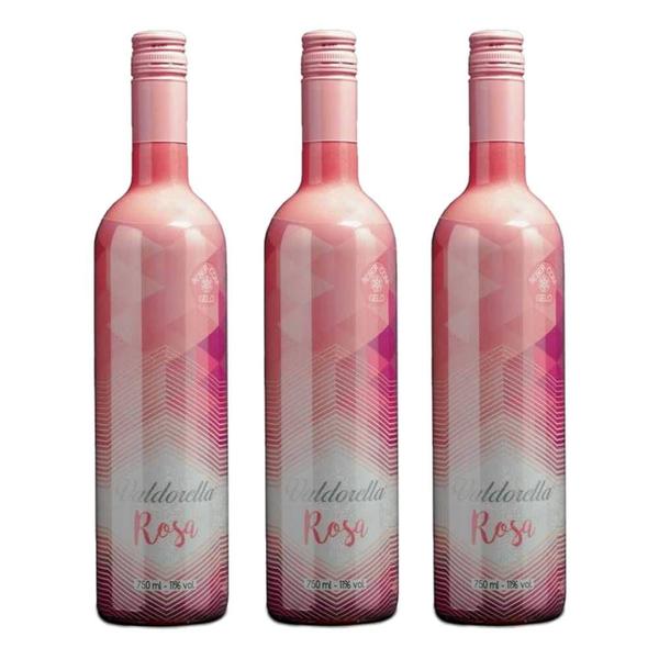 Imagem de Kit 03 Unidades Vinho Valdorella Rosa 750ml